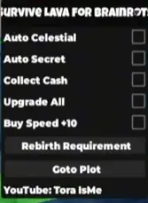 Survive LAVA for Brainrots Script